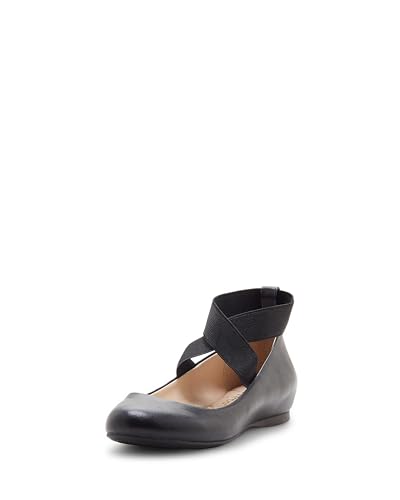 Mandayss Women's Pull-On Criss-Cross Ankle Ballet Flats Shoes