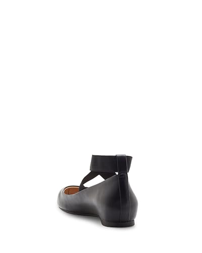 Mandayss Women's Pull-On Criss-Cross Ankle Ballet Flats Shoes