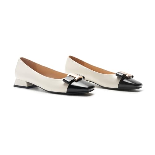 Women's Ballet Flats Shoes Square Toe Flats with Bowknot for Casual Work Office Party,for Women Dressy,Office Work Shoes,Wedding
