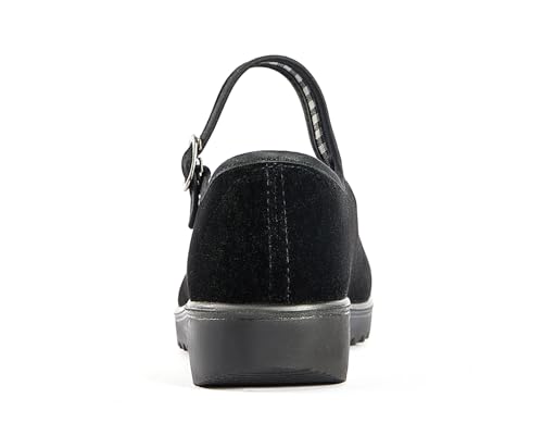 31-MXlOJDbL.jpg Black Velvet Mary Jane Shoes for Women China Dance Flat Old Beijing Cloth Walking Shoes