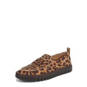 Women's Uptown Loafer, Tan Leopard Suede Leather, 8 Wide