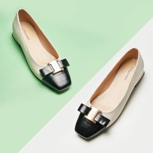 Women's Ballet Flats Shoes Square Toe Flats with Bowknot for Casual Work Office Party,for Women Dressy,Office Work Shoes,Wedding