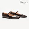 Women's Mary Jane Flats - Leather Ballet Flats with Strap | Comfortable Work Shoes for Women, Office, Teaching | Casual Shoes