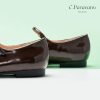 Women's Mary Jane Flats - Leather Ballet Flats with Strap | Comfortable Work Shoes for Women, Office, Teaching | Casual Shoes