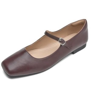 Women Mary Jane Shoes,Slip On Ankle Strap Dress Flat Shoes