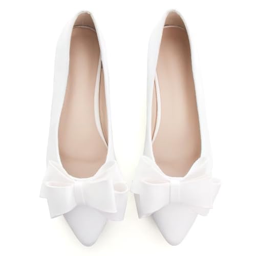Women Fashion Bowknot Flats Comfort Pointed Toe Dress Shoes
