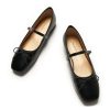 C. Paravano Women's Mary Jane Flats - Lightweight & Comfortable Square Toe Bowknot Ballet Flats with Adjustable Strap, Perfect