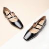 Women's Mary Jane Flats | Square Toe Ballet Flats with Adjustable Straps | Dress Shoes for Work | Comfortable Shoes for Daily