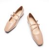 Luxury Mary Jane Ballet Flats: Adjustable Double Straps & Square Toe | Premium Comfort for Gallery Openings, Spring Brunches |
