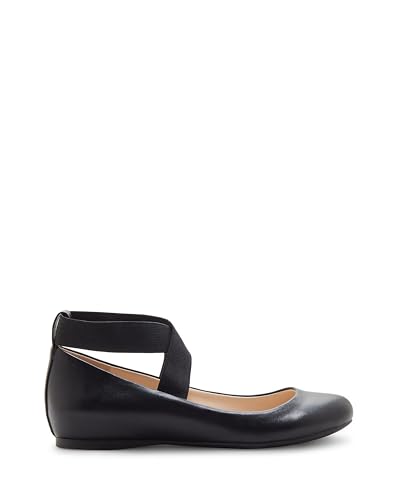 Mandayss Women's Pull-On Criss-Cross Ankle Ballet Flats Shoes