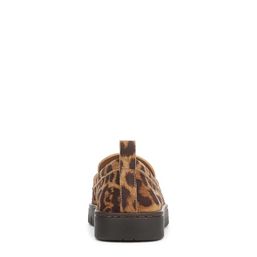 Women's Uptown Loafer, Tan Leopard Suede Leather, 8 Wide