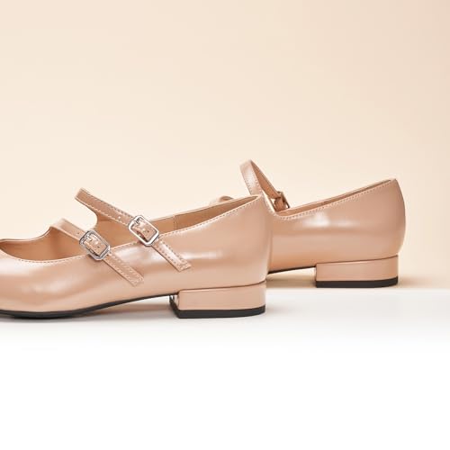 Luxury Mary Jane Ballet Flats: Adjustable Double Straps & Square Toe | Premium Comfort for Gallery Openings, Spring Brunches |
