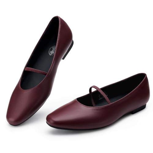 Mary Jane Ballet Flats for Women - Comfortable Closed Toe Shoes With Strap