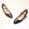 Women's Pumps Mary Jane Pumps Closed Almond Toe Block Heels Adjustable Strap Fashion Causal Party Wedding Shoes(Black,8)