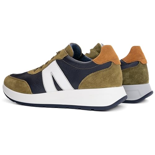 Men's Matteo Sneaker, Herb Blue White Cmel, 10 UK, Herb Blue White Cmel, 11