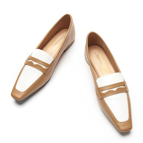 Penny Loafers for Women, Crocodile-Embossed Slip-ons Comfortable Dressy Formal Dress Square Toe Flats Loafer Shoes for Business