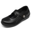 31YLIXswIpL.jpg Women's Flat Mary Jane Shoes Black Leather Oxford Shoes for Women - Comfortable Slip-On Leather Loafers