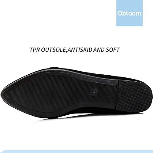Women's Pointy Toe Loafer Flat Comfortable Faux Suede Work Shoes,Cute Penny Loafer Slip On Ballet Flat