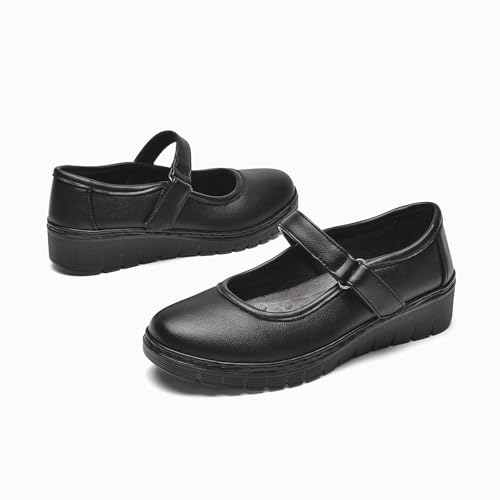 Women s Mary Jane Flats, Breathable Comfort Round Toe Low Heel Slip-on Light Weight Walking Shoes