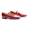 Women's Mary Jane Flats | Block Heel & Adjustable Straps|Square Toe Ballet Flats for Client Lunches, Garden Parties|Pair | Silk