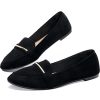 Women's Pointy Toe Loafer Flat Comfortable Faux Suede Work Shoes,Cute Penny Loafer Slip On Ballet Flat
