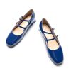 Women's Mary Jane Pumps | Square Toe Low Heel Pumps | Leather Shoes with Adjustable Straps | Slip On Dress Shoes for Work Daily