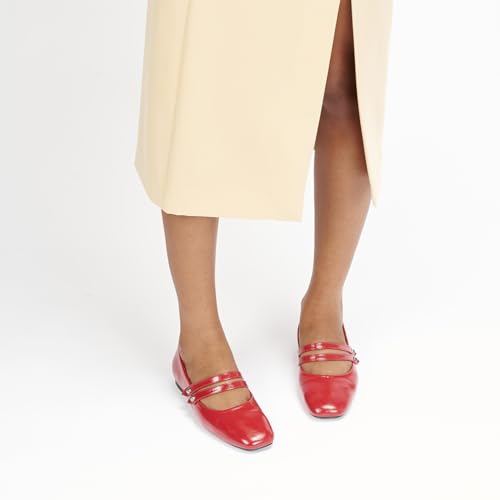 Women's Mary Jane Flats | Closed Toe Mary Jane Shoes for Women | Slip On Mary Janes Ballet Flats | Dress Strap Shoes for Casual