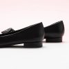 Women's Ballet Pointed Toe Leather Comfortable Slip On Work Flats