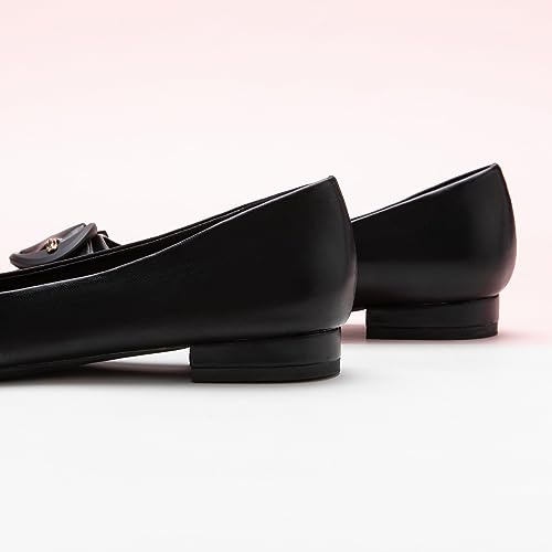 Women's Ballet Pointed Toe Leather Comfortable Slip On Work Flats