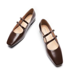 Designer-Inspired Mary Janes | Block Heel Flats w/Memory Foam for Office Attire & Vineyard Visits | Square Toe Comfort | Pair