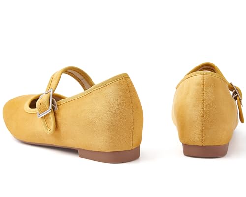 Mary Jane Shoes Women Slip on Ballet Flat Dressy Comfortable Round Toe Black Flats Shoes Ankle Strap Flats for Women