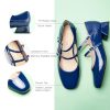 Women's Mary Jane Pumps | Square Toe Low Heel Pumps | Leather Shoes with Adjustable Straps | Slip On Dress Shoes for Work Daily