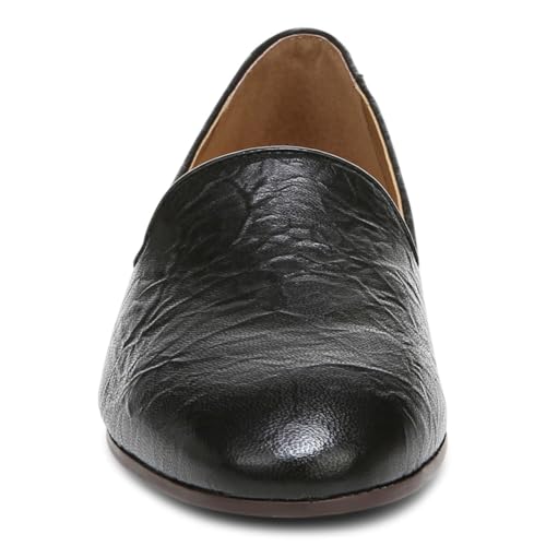 Willa Womens Sleek Leather Casual Slip On M Black Crinkle Nappa - 9 Wide