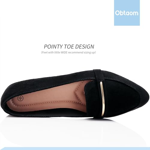 Women's Pointy Toe Loafer Flat Comfortable Faux Suede Work Shoes,Cute Penny Loafer Slip On Ballet Flat