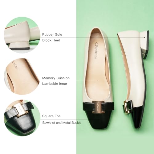 Women's Ballet Flats Shoes Square Toe Flats with Bowknot for Casual Work Office Party,for Women Dressy,Office Work Shoes,Wedding