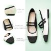 41BOizK6H7L.jpg Womens Mary Jane Flats Closed Square Toe Mary Jane Shoes for Women Double Strap Dressy Work Shoes Slip on Ballet Flats Mary
