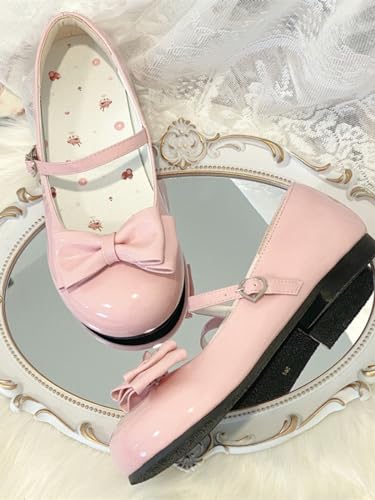 41CTuVRNpIL.jpg BEROBELLO Women's Lolita Shoes Cute Mary Jane Flats Bowknot Round Toe Party Dress Shoes