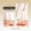 Women's Slingback Pumps | Round Toe Mary Jane Pumps | Low Heel Dress Shoes with Adjustable Ankle Strap