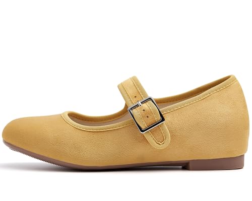 Mary Jane Shoes Women Slip on Ballet Flat Dressy Comfortable Round Toe Black Flats Shoes Ankle Strap Flats for Women