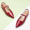 Women's Slingback Flats & Heels - Pointed Toe, Ankle Strap, Comfortable Leather Dress Shoes