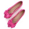 Bowknot Ballet Flats Womens Pointy Toe Casual Flat Shoes Suede Dress Shoes Wear to Work Slip On Moccasins