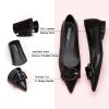 Women's Ballet Pointed Toe Leather Comfortable Slip On Work Flats