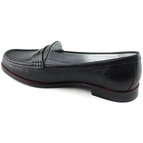 Womens Genuine Leather Comfort Slip on Penny Loafers