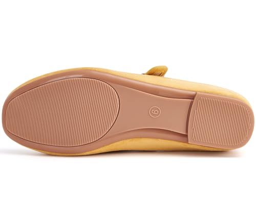 Mary Jane Shoes Women Slip on Ballet Flat Dressy Comfortable Round Toe Black Flats Shoes Ankle Strap Flats for Women