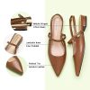 Women's Slingback Flats & Heels - Pointed Toe, Ankle Strap, Comfortable Leather Dress Shoes