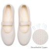 Women's Mary Jane Flats Comfortable Dressy Ballet Flats Casual Round Toe Slip On Washable Knitted Fabric Office Work Woman Shoes