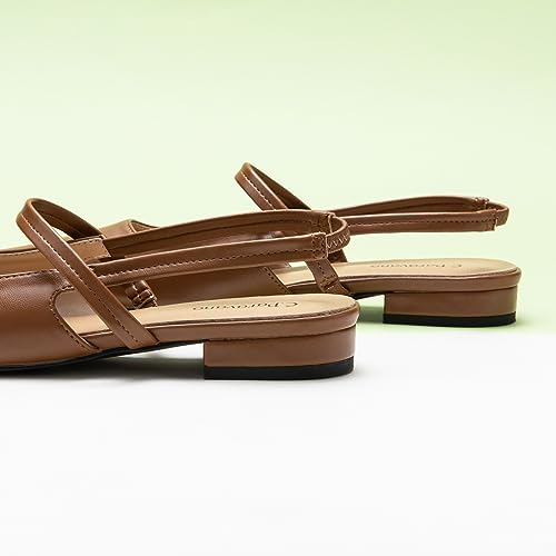 Women's Slingback Flats & Heels - Pointed Toe, Ankle Strap, Comfortable Leather Dress Shoes