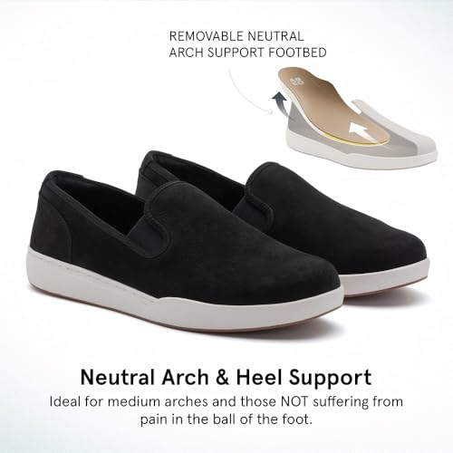 41Qf3Q3cPFL.jpg Encore Slip On Sneakers for Women | Arch Support Sneakers for Women | Built-in Orthotic Insole