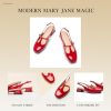 Women's Slingback Pumps | Round Toe Mary Jane Pumps | Low Heel Dress Shoes with Adjustable Ankle Strap
