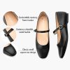 Women's Flats Mary Jane Ballet Flats for Women Classic Square Toe Women Shoes Dressy Comfort Ankle Strap Flats for Women